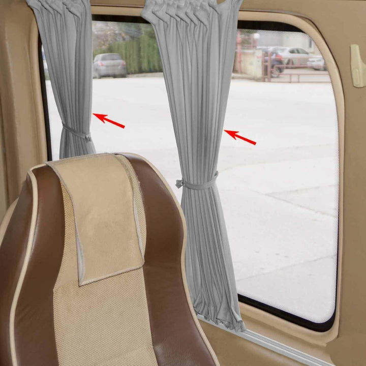OMAC Sonnenschutzgardine MAss Gardinen Vorhänge Kompatibel mit Ford Transit 2006-2014 | Langer Grau