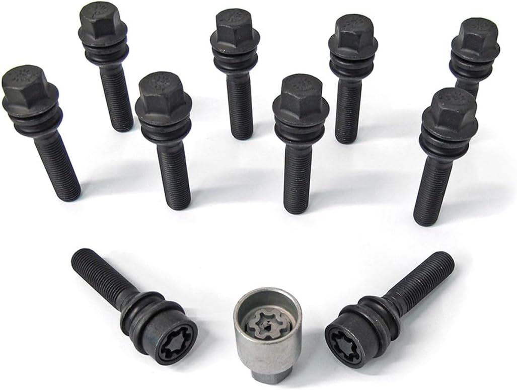 H&R Radschrauben Satz Kugelbund mit bewegliche Kugelbund R14 M14x1.50 - Länge 51mm - Schwarz - 10 St