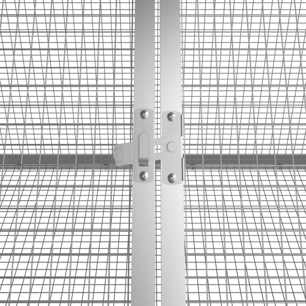 vidaXL Kaninchenkäfig Grau 302,5 x 80,5 x 71 cm Verzinkter Stahl Grau 302.5 x 80.5 x 71 cm, Grau 302