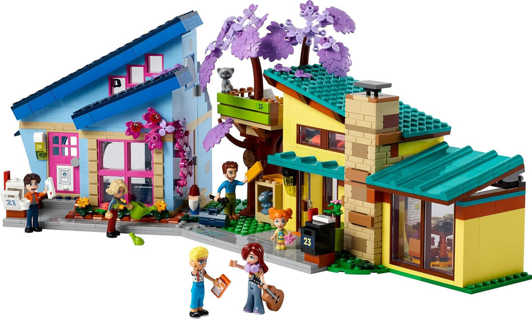 LEGO Friends Ollys und Paisleys Familien Haus, Puppenhaus mit Figuren und Zubehör, Set mit zweistöck