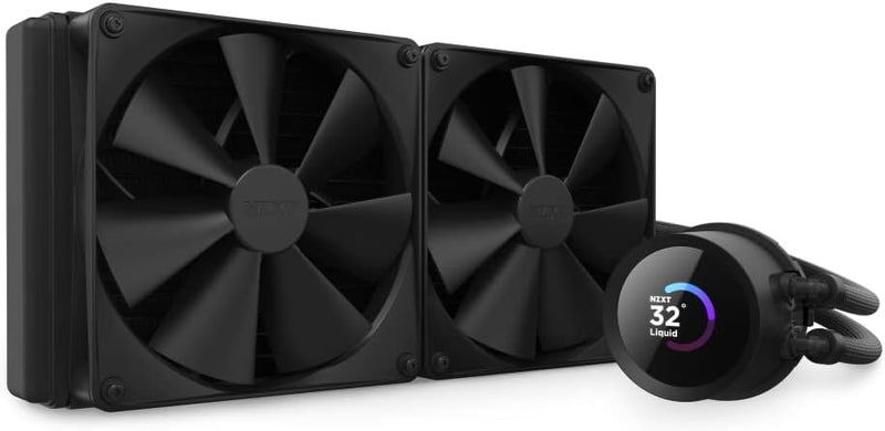 NZXT Kraken 280 - RL-KN280-B1-280mm AIO CPU Wasserkühlung - 1,54" LCD Display 240x240-2x140mm PWM Fa