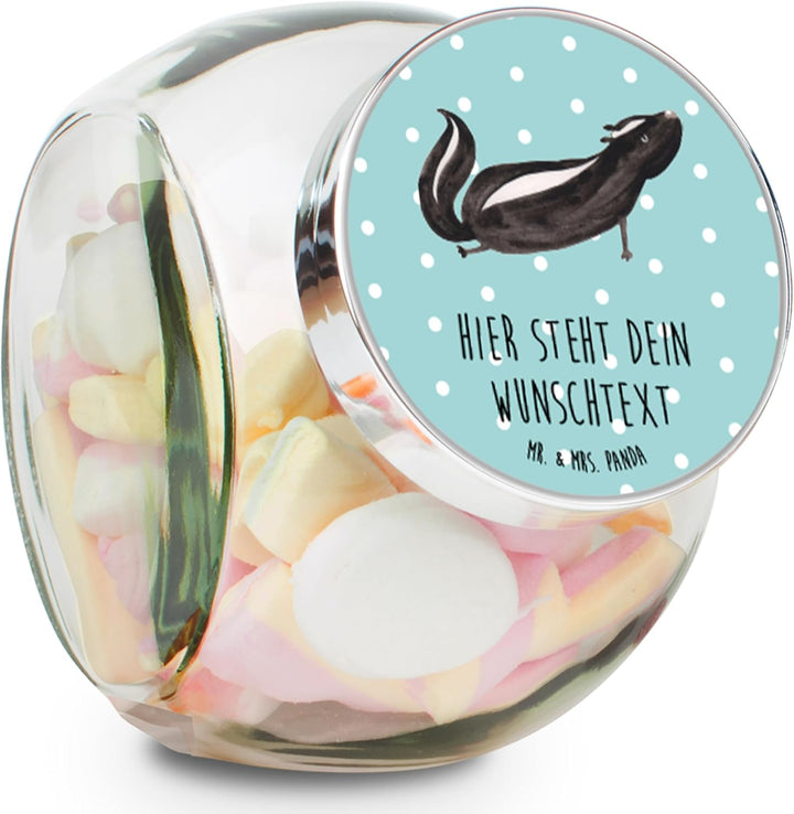 Mr. & Mrs. Panda Keksdose personalisiert Stinktier Yoga L 870ml - Personalisierte Geschenke, Namaste