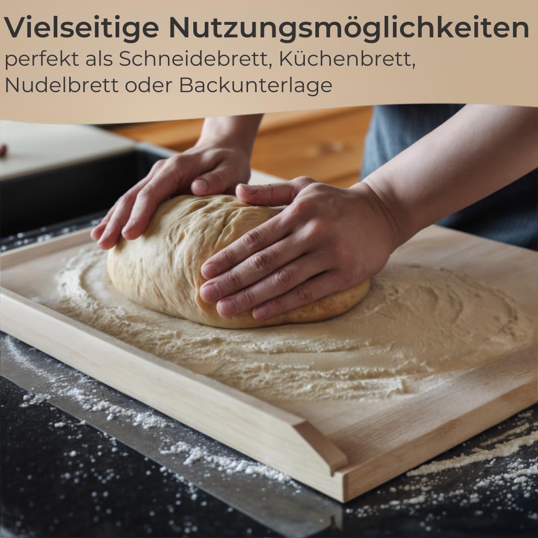 Made in EU Topanbieter999 Backbrett Lindenholz 60x40 cm - Vielseitiges Schneide- und Arbeitsbrett fü