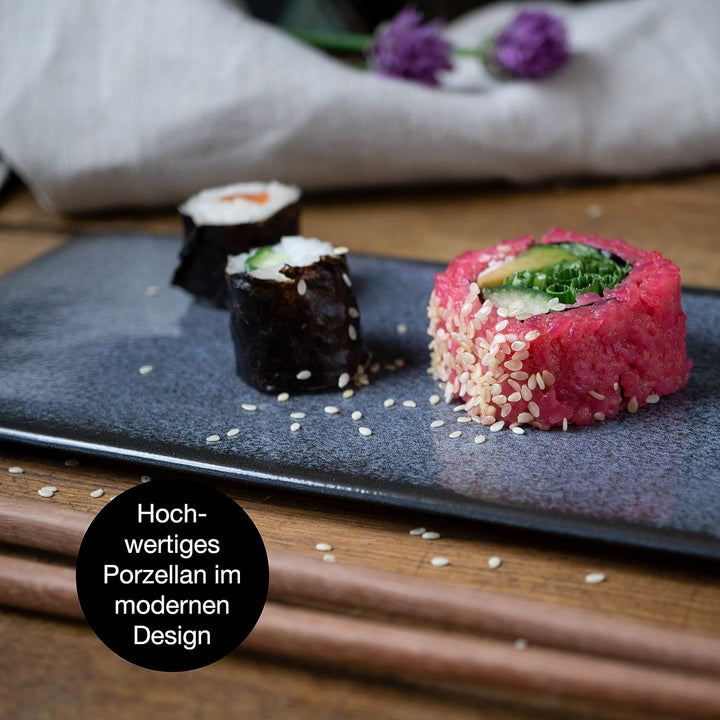 Moritz & Moritz VIDA 10-tlg. Sushi Geschirr Set für 2 Personen - Sushi Servierset mit 2x Sushi-Telle