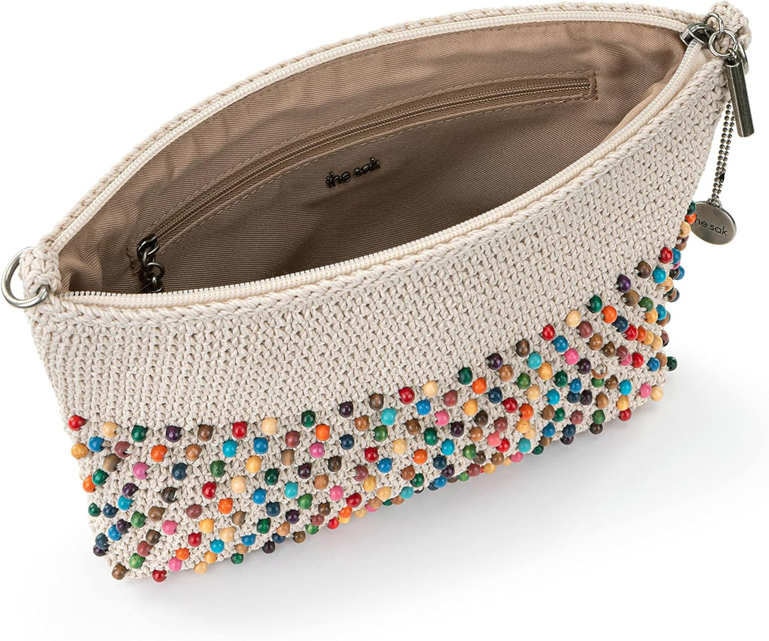 The Sak Lumi Handgehäkelte 3in1 Umhängetasche Einheitsgrösse Ecru Multi Beads, Einheitsgrösse Ecru M