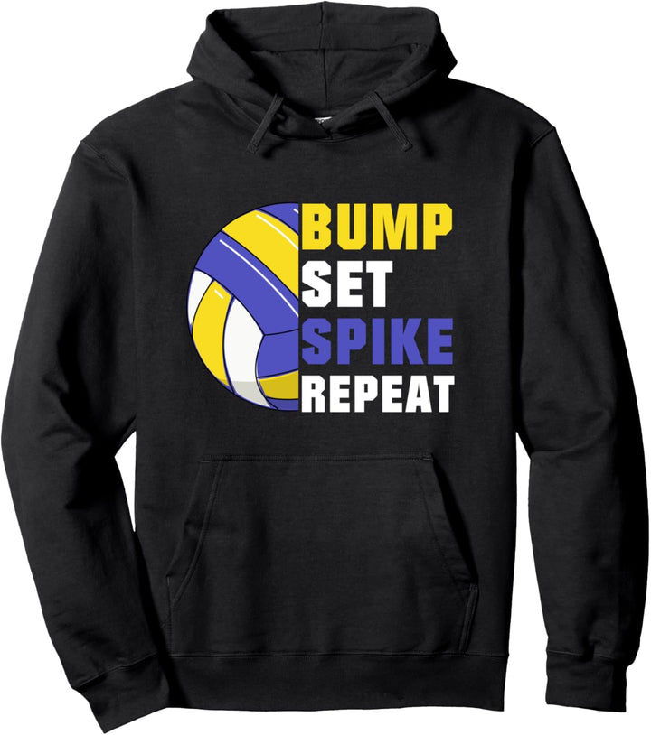 Volleyball Bump Set Spike für Volleyballerin & Spieler Pullover Hoodie