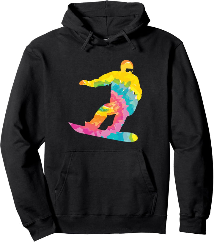Trippy Rainbow Hippie - Batik-Snowboarding Pullover Hoodie