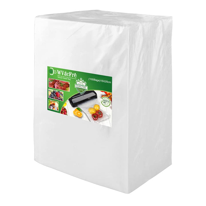 WVacFre 100 Beutel 15x25cm Vakuumier Beutel Vakuumbeutel für Lebensmittel,BPA-Frei Sous Vide Beutel