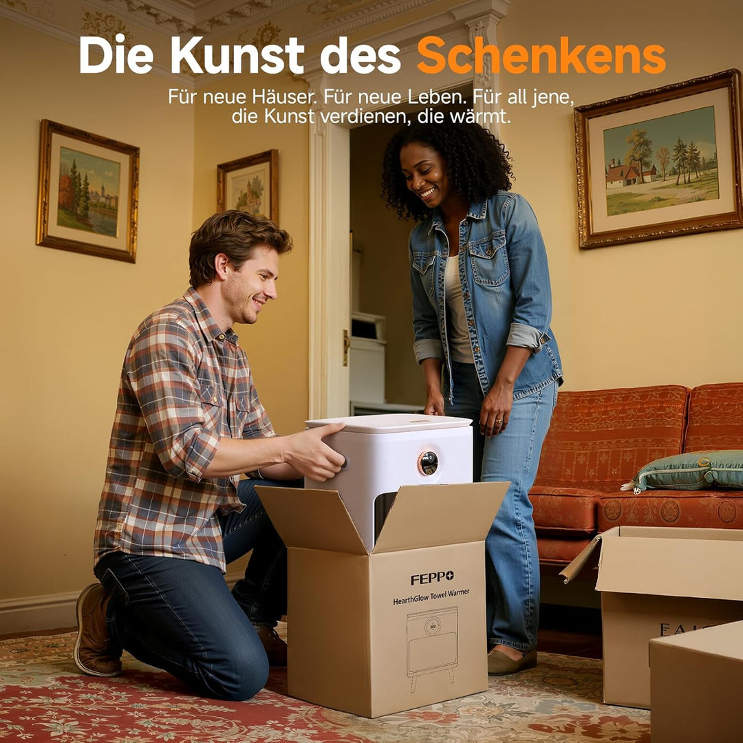 FEPPO Handtuchwärmer, 23L grosse Kapazität Luxus Handtuchwärmer für Badezimmer mit HearthGlow-Displa