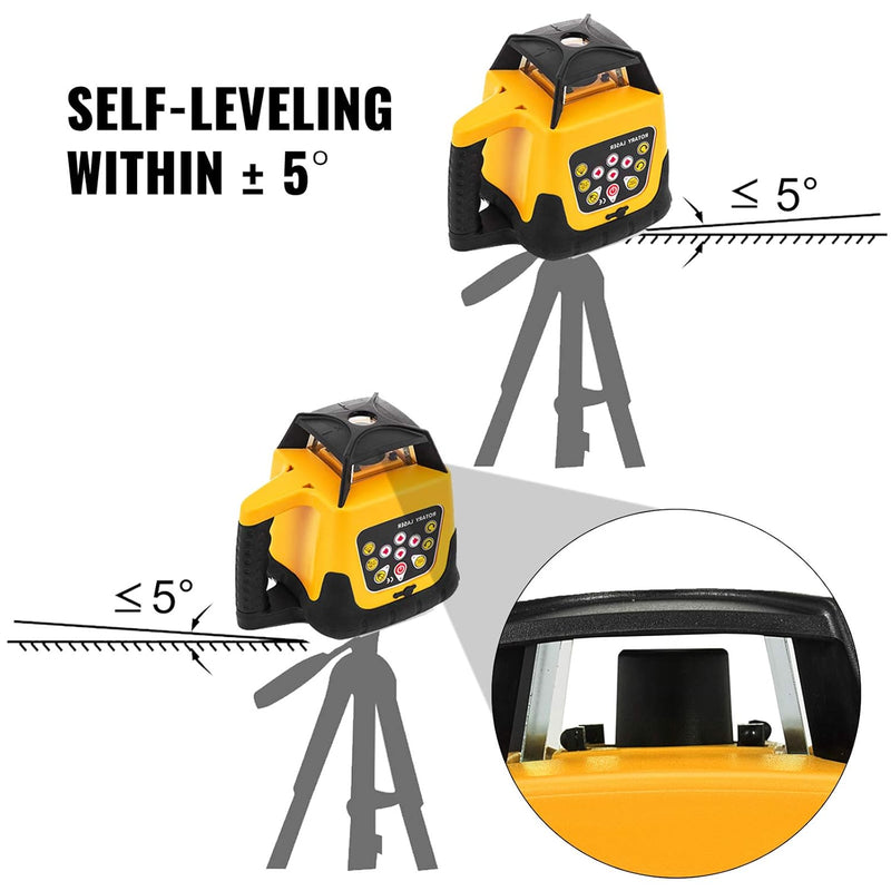 FORAVER Rot Professional Rotationslaser max. Arbeitsbereich 500 m, 360 Rotary Laser Level Wasser- un
