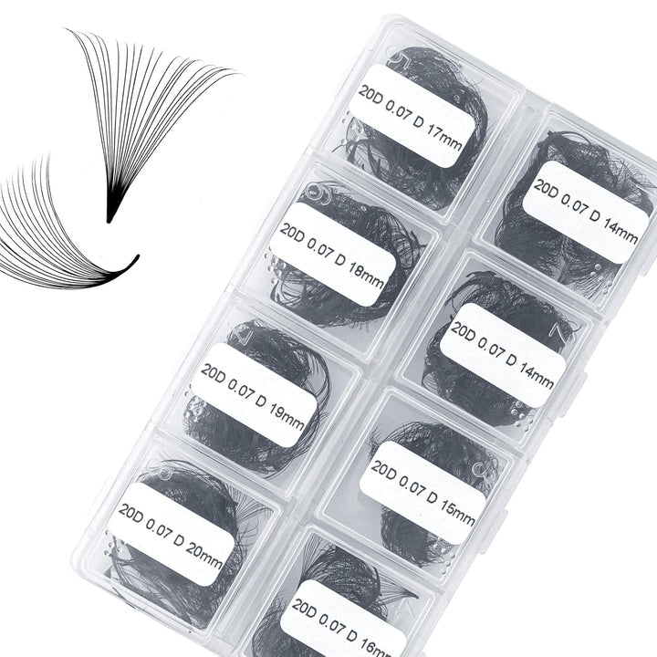 FADLASH 2024 Version Wimpern Extension Vorgefertigte Fächer Premade Professionell Mixed 600pcs 20D 1