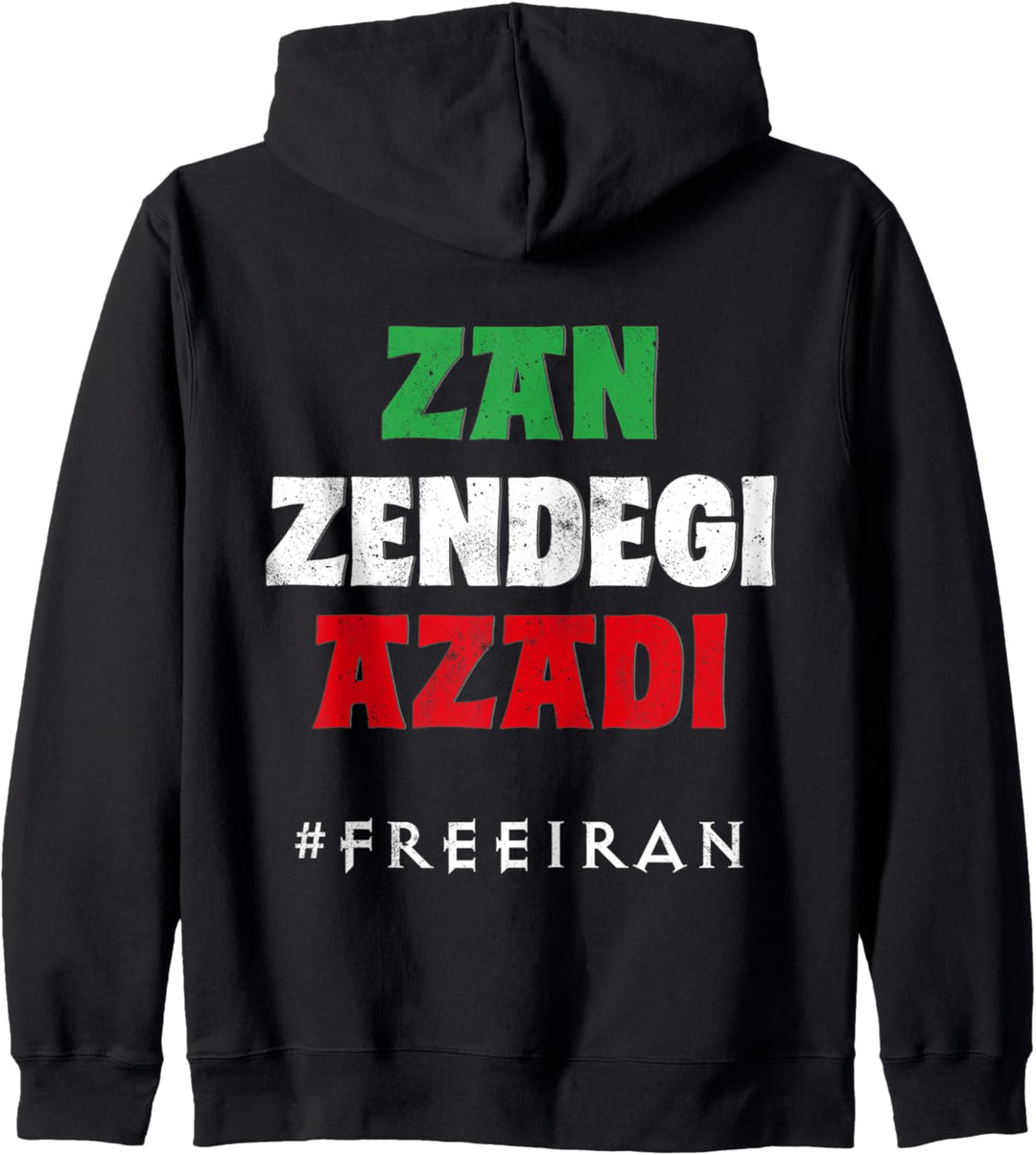 Iranische Flagge ZAN ZENDEGI AZADI Unterstützung iranische Frauen Protest Kapuzenjacke