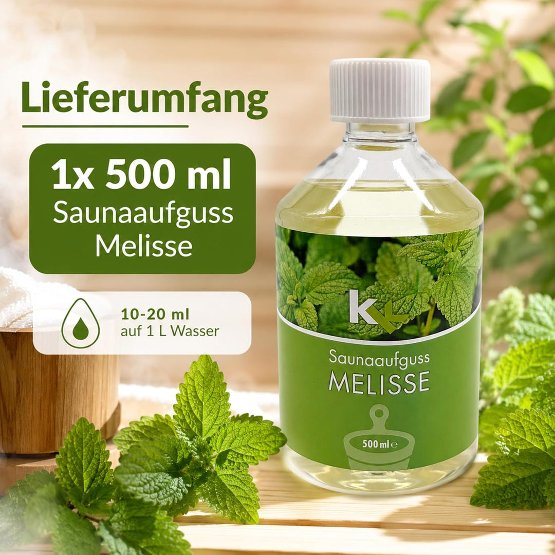 KK Sauna Aufguss Konzentrate PREMIUM | 500 ml Flasche | Made in Germany | Wellness für Zuhause | Mel