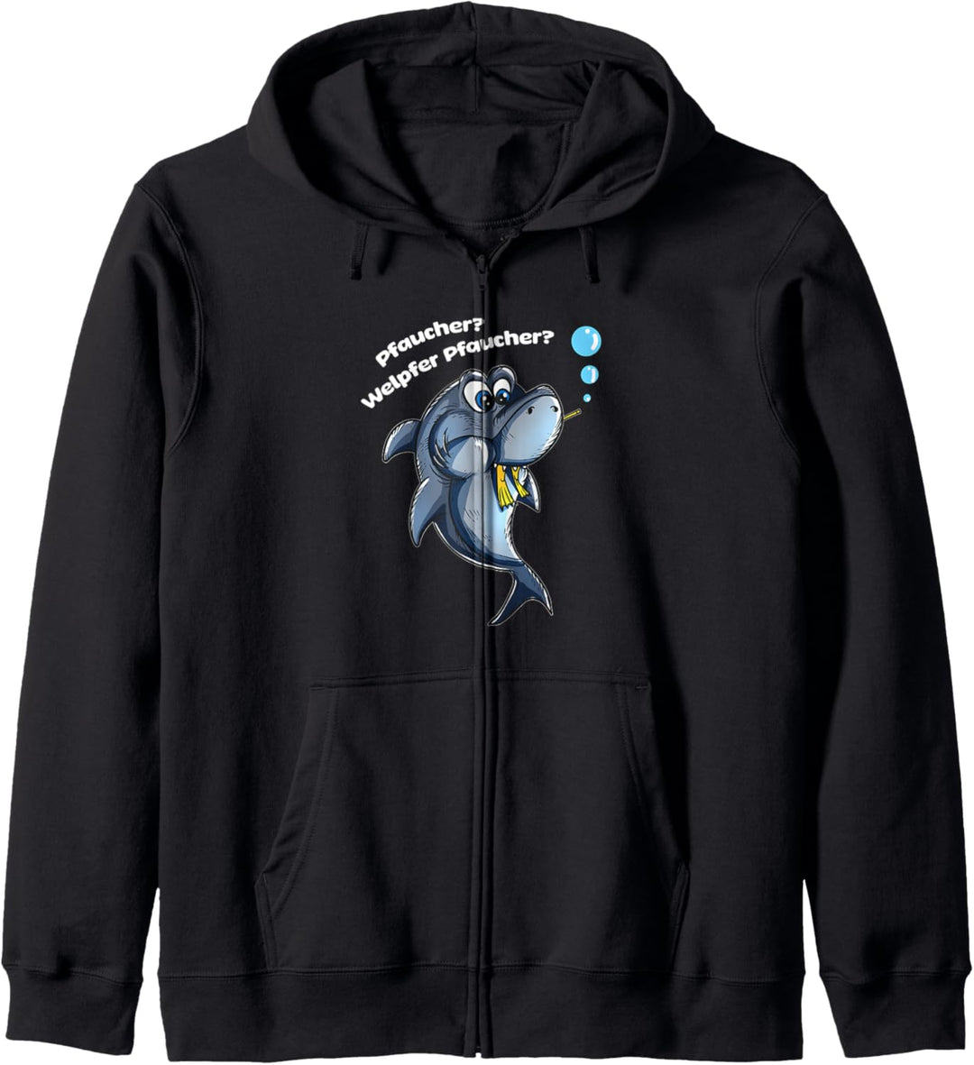 Lustiger niedlich Hai isst Taucher Pfaucher Welpfer Pfaucher Kapuzenjacke
