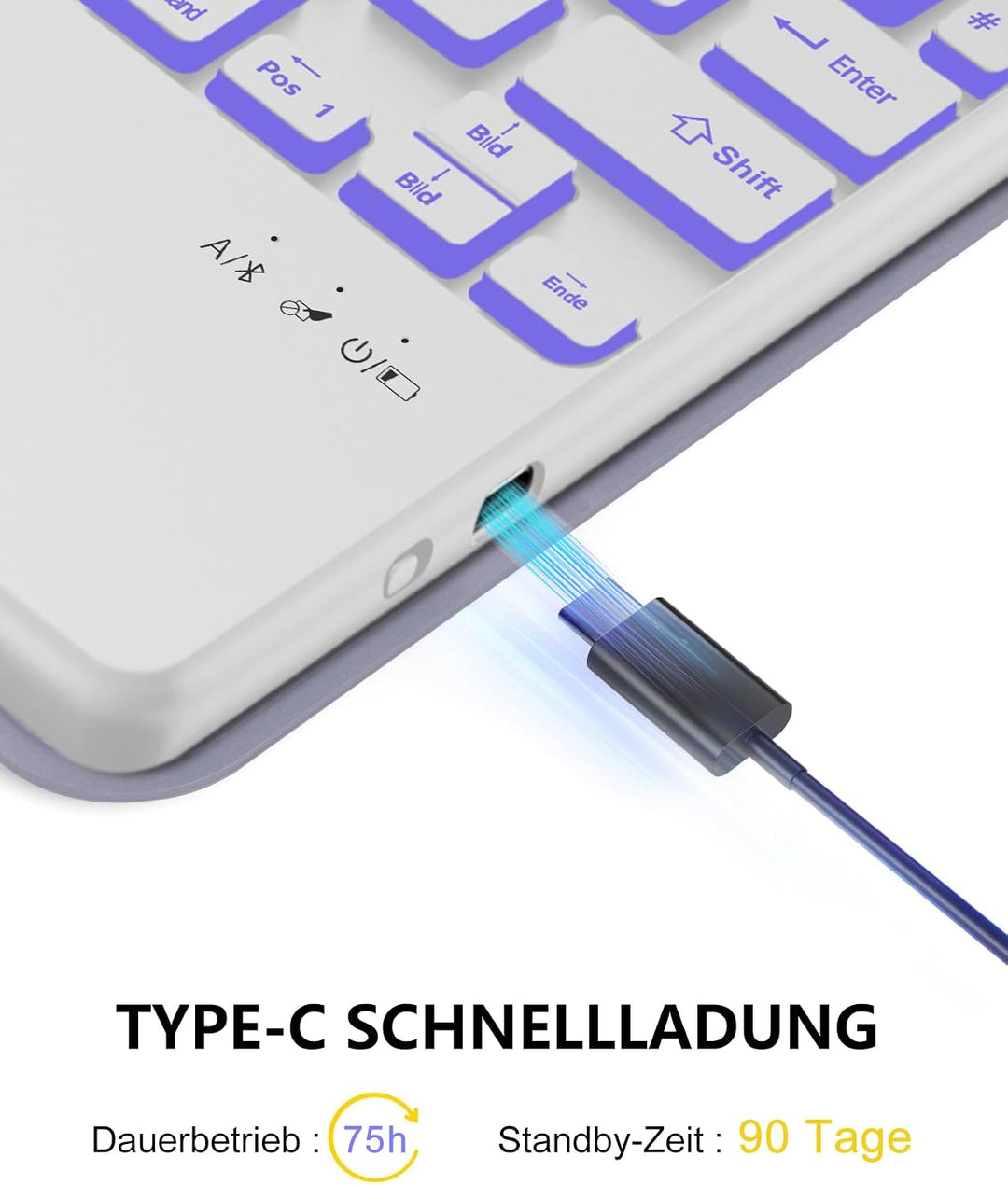 Hülle mit Tastatur für Samsung Galaxy Tab A11+ 11" (2025) & Galaxy Tab A9+ 11" (2023) – Deutsch Keyb