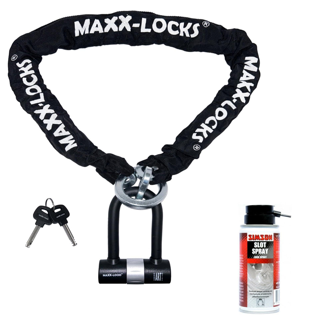 Kombi Deal! - Maxxschlösser Bundle - ART 4 120cm Kettenschloss + Schlossspray Simson 100ml