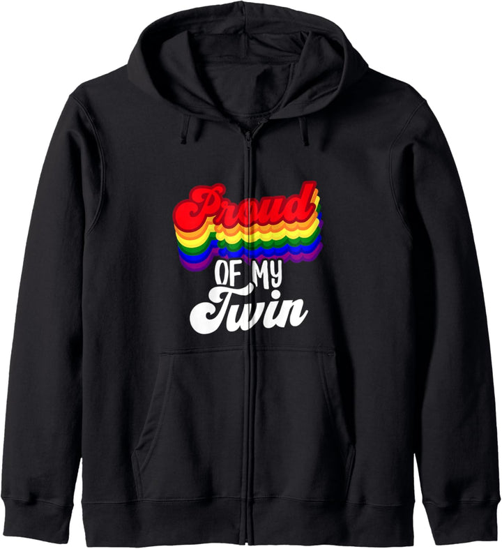 Stolz auf meinen Zwilling LGBTQ Flagge Farbe Homosexuell Kapuzenjacke
