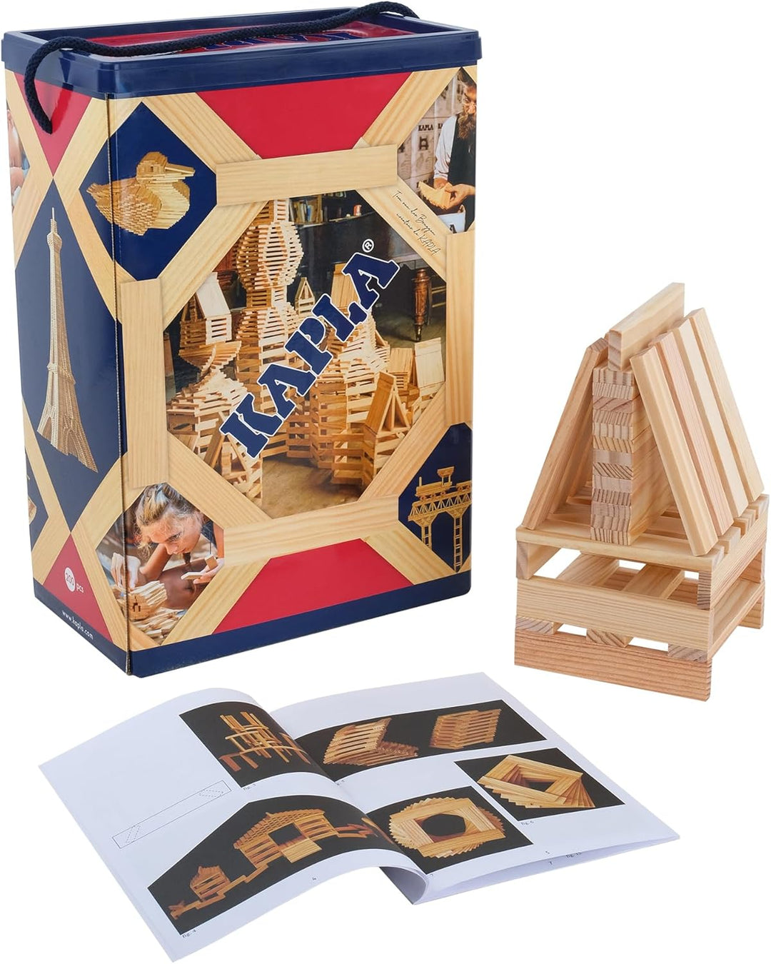 KAPLA Die traditionelle Box mit 200 naturbelassenen Holzplättchen, Konstruktions- Holzspielzeug, ab