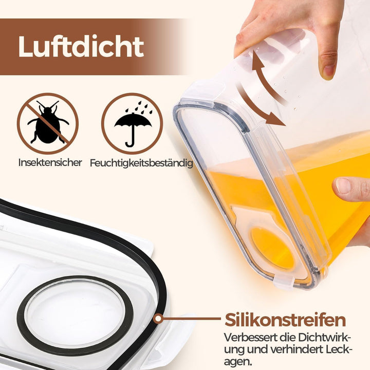 ComSaf Vorratsdosen mit Deckel Luftdicht 4L, 4er Müsli Aufbewahrung, Aufbewahrungsbox mit Deckel Gro