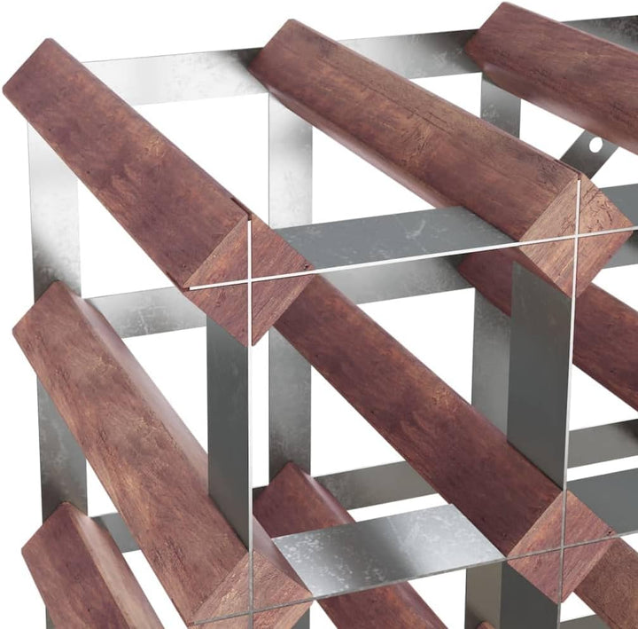 WIFESE Weinregal für 42 Flaschen Braun Weinflaschenhalter Weinregal Holz Weinregal Metall GeträNkere