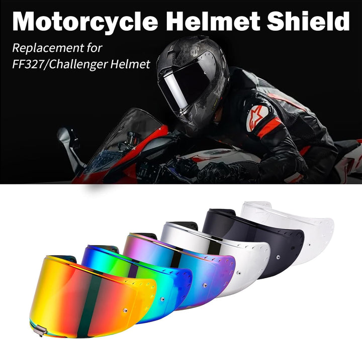 Helmvisier für LS2 FF327/Challenger,Motorradhelm Visier,Motorrad Windschutz Helm Objektiv Visier Vol
