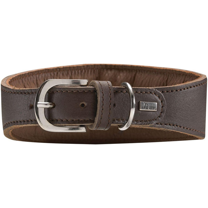 HUNTER SUPER SOFT Windhundhalsband, Leder, gepolstert, 47 (S-M), dunkelbraun dunkelbraun 47 (S-M), d