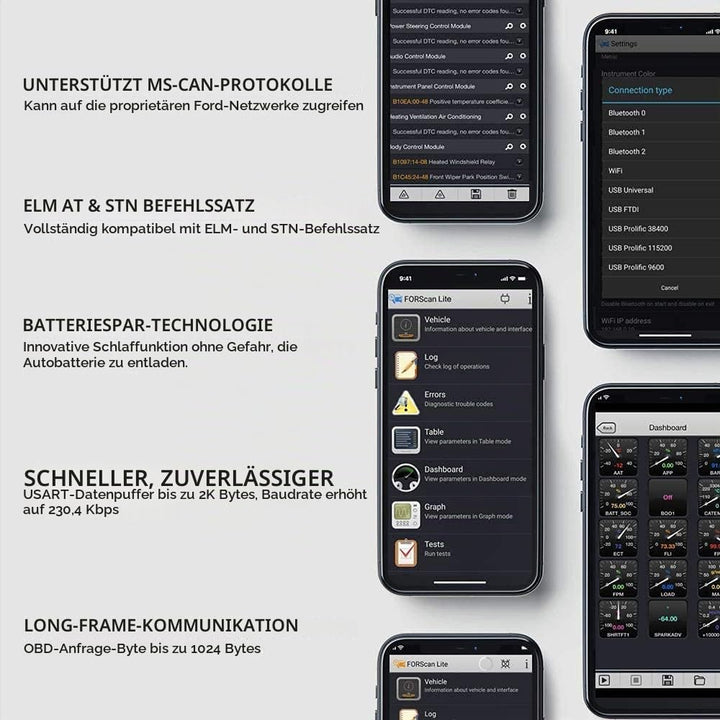 Vgate OBDII Bluetooth, vLinker FD OBD2 diagnosegerät OBD Adapter für Android und Windows (Bluetooth