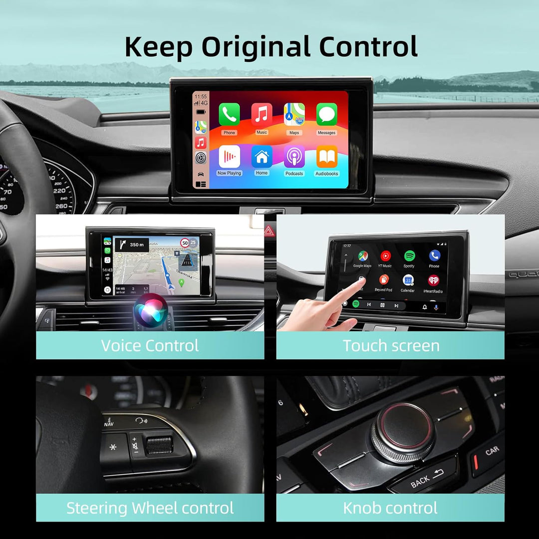 EZoneTronics Wireless CarPlay & Android Auto Retrofit Kit Decoder für Audi A6/A7 2012-2016 mit RMC S