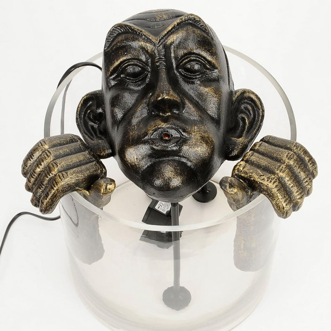 Wasserspeier Gargoyle für Miniteich mit Pumpe 230 Volt braun - Gold als Wasserspiel für die Gartende