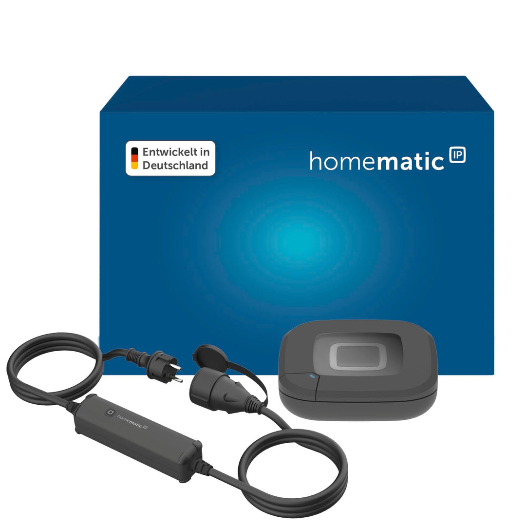 Homematic IP Access Point 2, anthrazit + Schalt-Mess-Kabel – aussen, Smart Home, steuert Gartenlampe