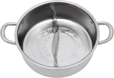 28cm/32cm Shabu Hot Pot Edelstahl Cookware 2 Kammern Mit Glasdeckel Shabu, Dual Sided Für Zwei Versc