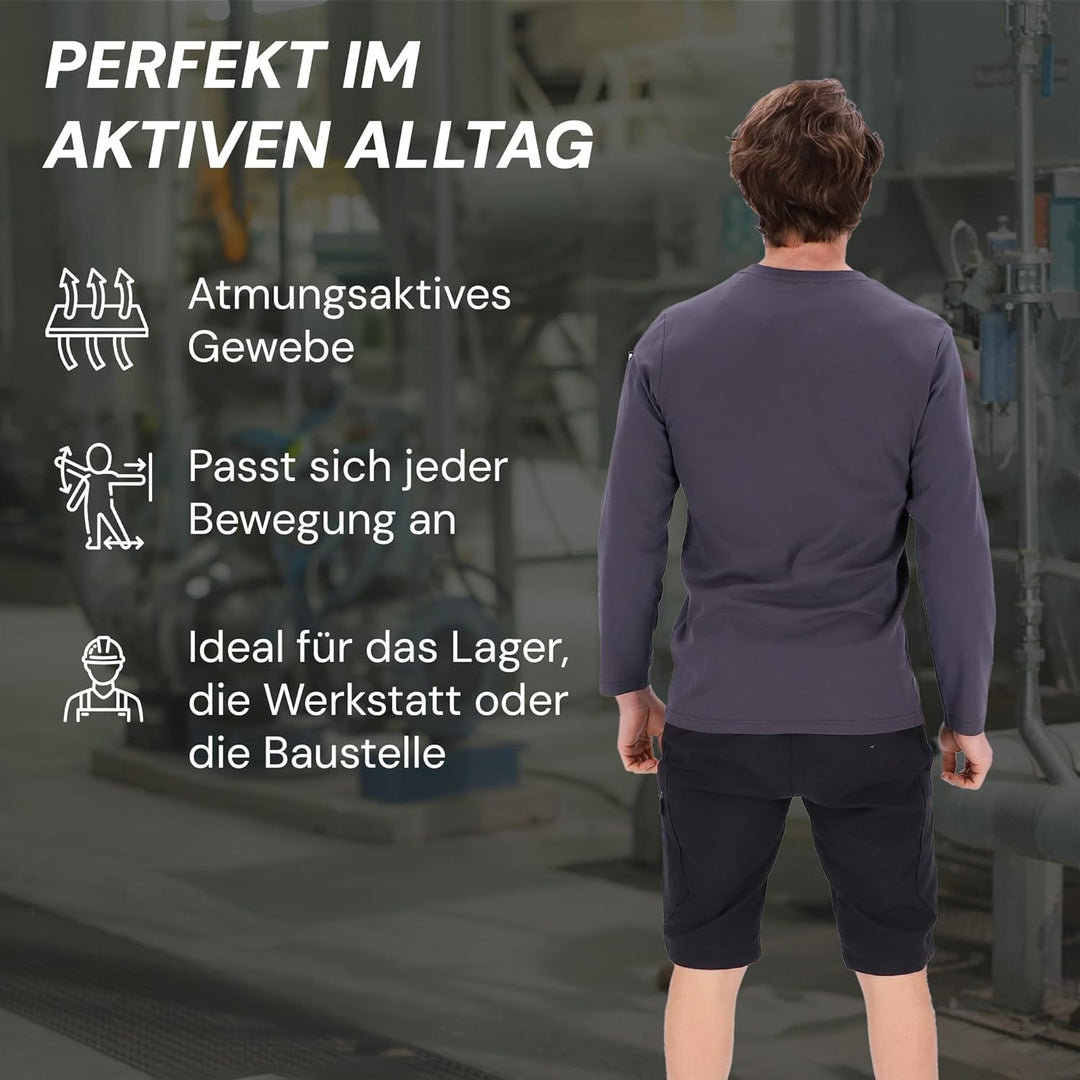 PUMA Workwear Advanced Kollektion - Longsleeve Herren Pullover - Brusttasche und Utility Fach an der