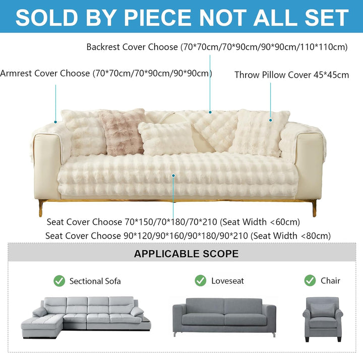Weiche Plüsch Sofabezug Waschbar - Neue Rutschfeste Sofa überzug 1 2 3 4 Sitzer Couch überzug für Se