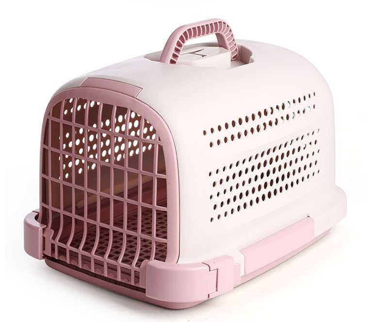 Transportbox für Haustiere für Katzen und kleine Hunde 49 * 28 * 33CM | belüfteter Reisekäfig mit Ha