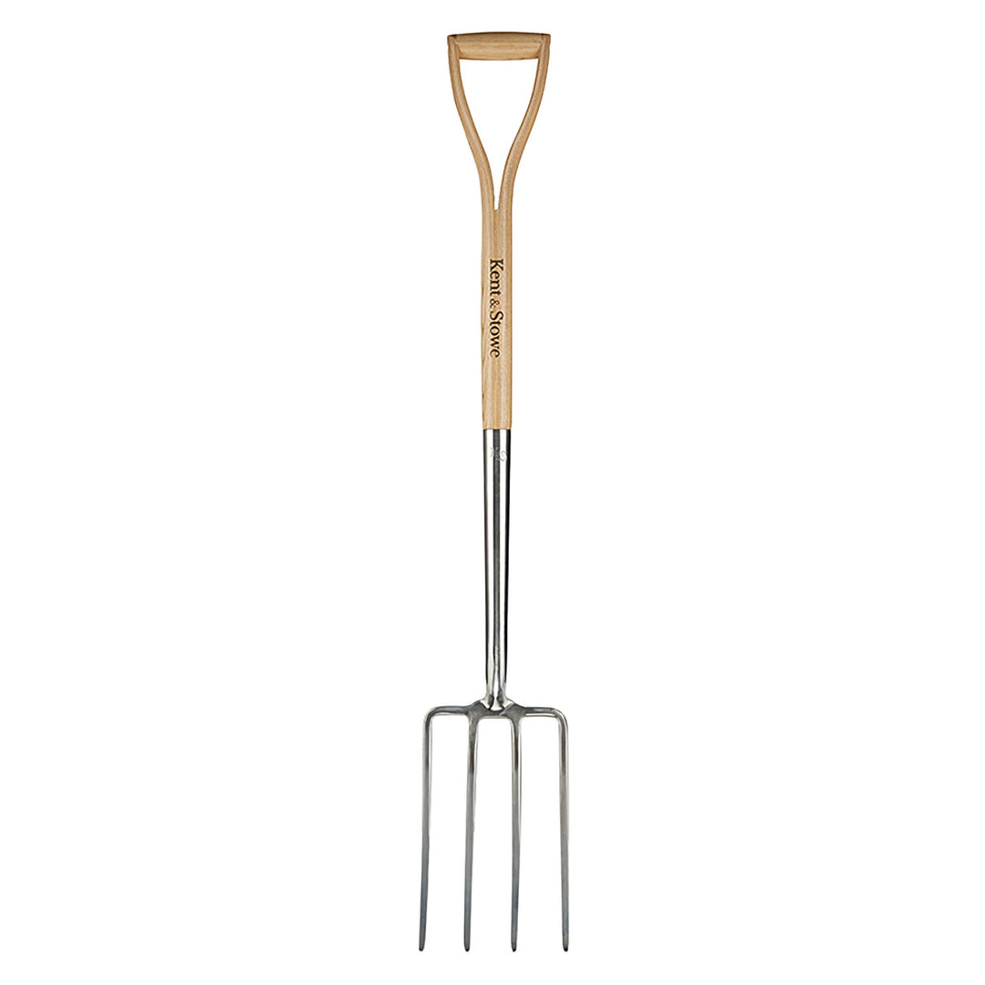 Kent & Stowe Spatengabel – Garten-Forke zum Umgraben aus Edelstahl, für grosse Bodenflächen, Heugabe