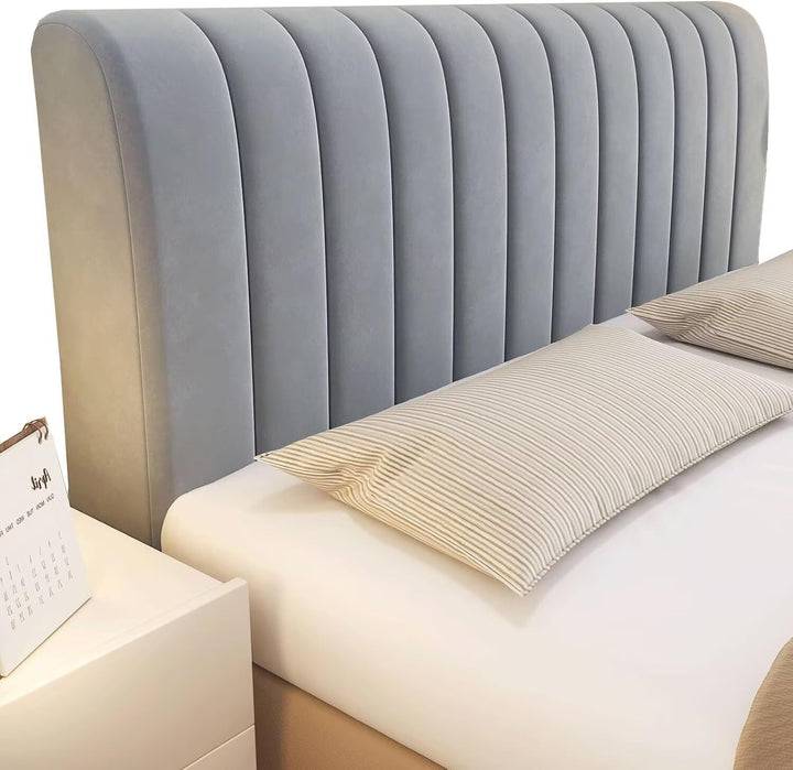 Bettkopfabdeckung Verdicken Gesteppt Kopfteilbezug Protektor Einfarbiges Design Bett Kopfteil Bezug