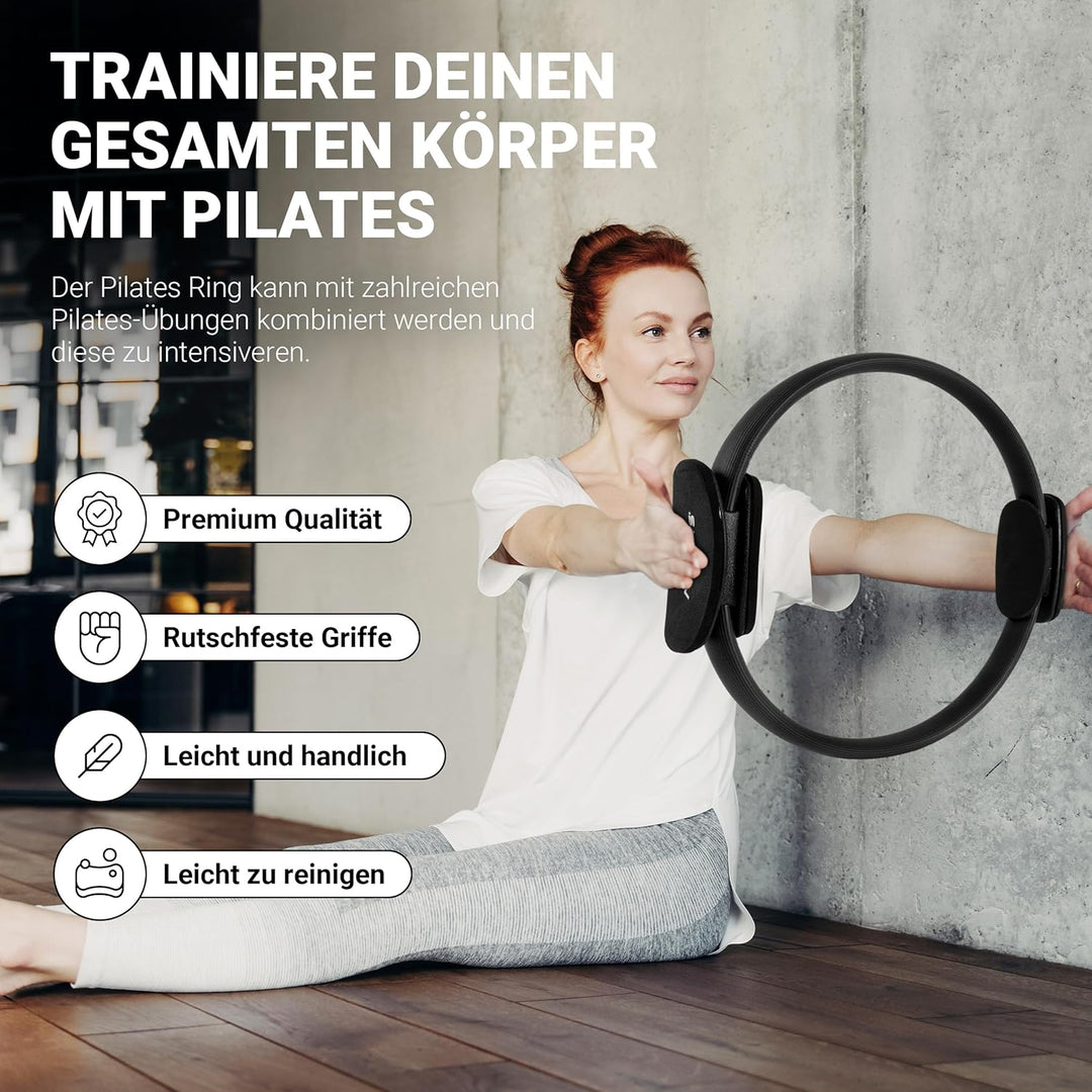 MSPORTS Pilates Ring Premium I Widerstandsring - Doppelgriff Pilates Yoga Ring 38 cm Übungskreis Sch