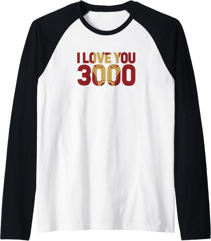 Marvel Avengers Endgame Iron Man I Love You 3000 Text Fill Raglan