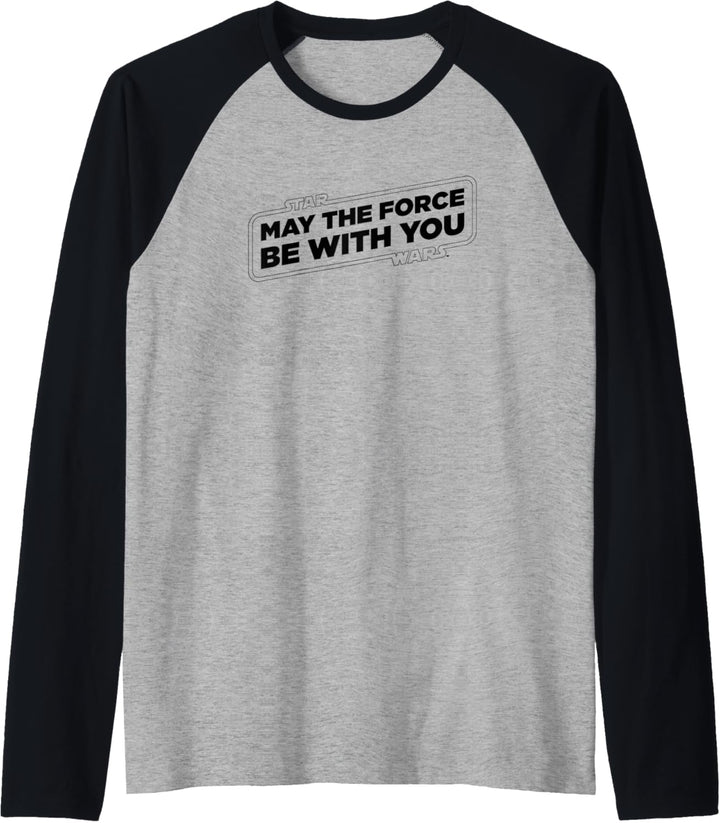 Star Wars Force Slogan Black Raglan