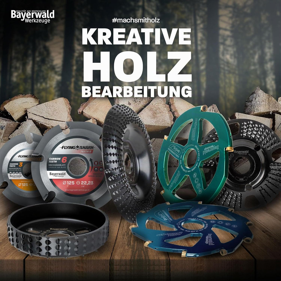 Bayerwald Woodcarver Ø 115 mm - Frässcheibe für Winkelschleifer zur Holzbearbeitung/ideales Werkzeug
