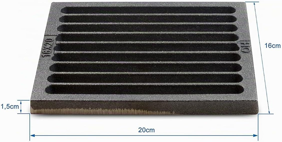GRILLROSTPROFI - Feuerrost Kohlerost Ascherost Kaminrost 16 x 20 cm, das Original aus massivem Gusse