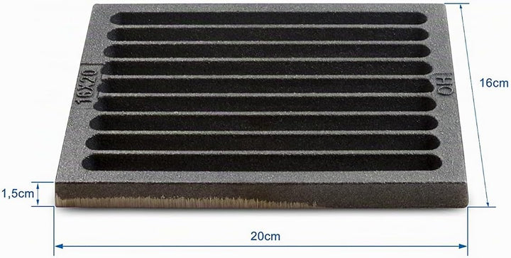 Grillrostprofi Ascherost - Feuerrost - Kohlerost - Kaminrost in Premium-Qualität, Gusseisen, 16 x 20