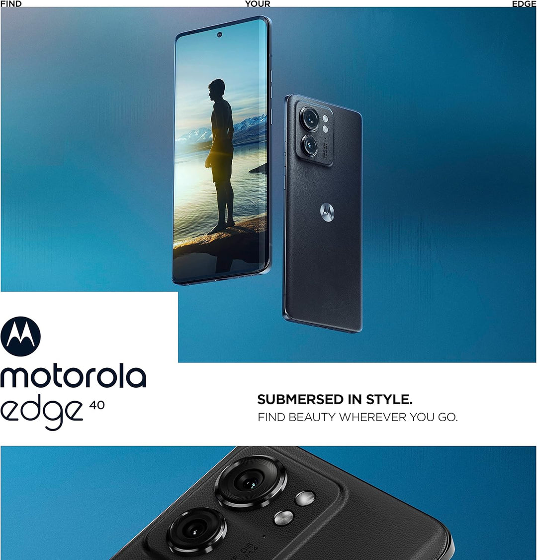 Motorola Moto Edge 40 5G Dual Sim 8/256GB Eclipse Black Schwarz, Schwarz