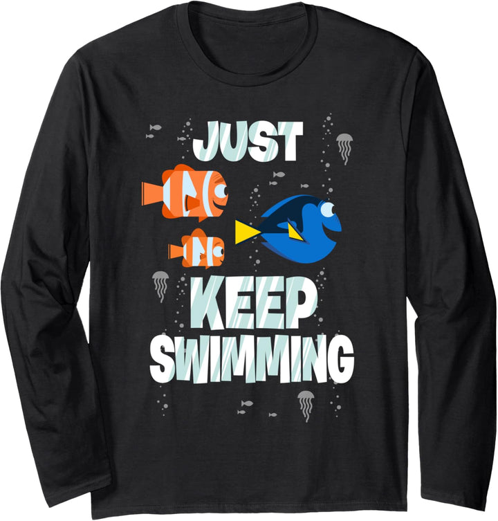 Disney Pixar Finding Dory Just Keep Swimming Group Shot Langarmshirt