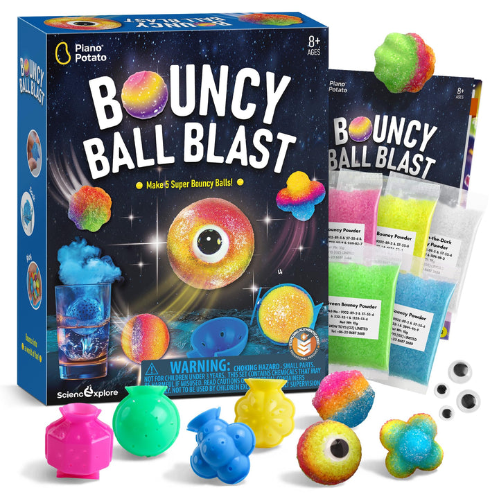 Flummi Gummiball Hüpfbälle Selber Machen Set für Kinder, Bouncing Ball Set Spiel ab 8 Jahren, Spring