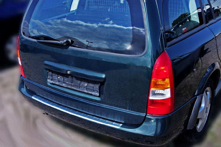 RECAMBO Ladekantenschutz Edelstahl kompatibel für OPEL Astra G Caravan 1998-2004 - Hochglanz poliert