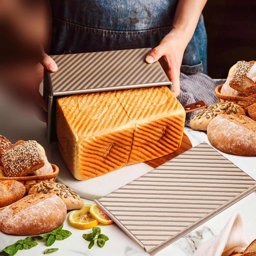 Brotbackform mit Deckel 1000g Teig Toastbrot Backform 35x14x12cm Kastenform Brot Backen Toastbrotfor