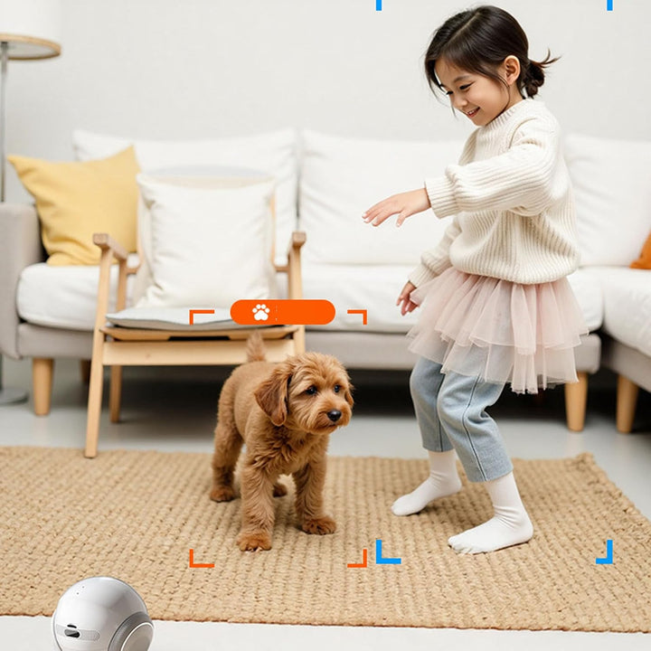 Haustierkamera-Roboter, 1080P Bewegliche Haustierkamera mit Rädern, Akku Aufladen, Telefon-App-Fernb