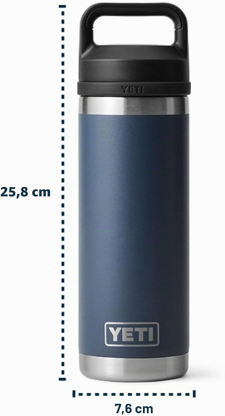 YETI Rambler Trinkflasche 18 oz (532 ml) Black Forest Green – Edelstahl Trinkflasche, Wasserflasche