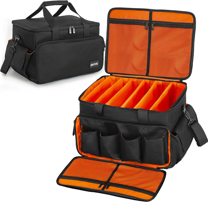 OUUTMEE DJ Tasche, DJ Cable File Bag, verstellbaren Trennwänden und Zwei separaten Taschen, für prof